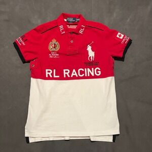 Polo Ralph Lauren RL Racing Team Canada 2011 Red Big Pony Polo Shirt Mens M